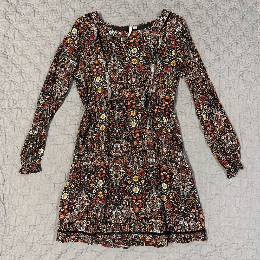LC Lauren Conrad Multicolor Floral Long Sleeve Dress